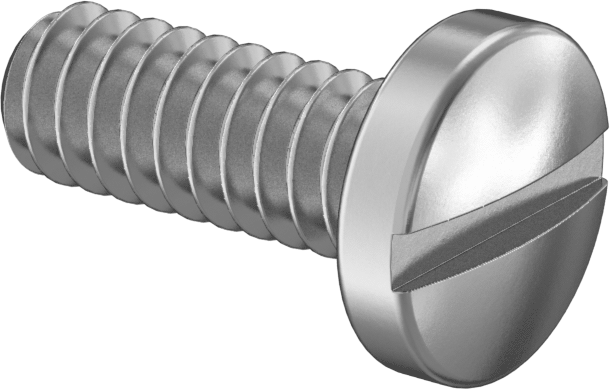 Çinko Kaplı Çelik Silindir Başlı Oluklu Vidalar, 10-24 Diş Boyutu, 1/2" Uzunluk