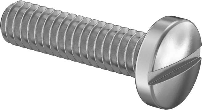 Çinko Kaplı Çelik Silindir Başlı Oluklu Vidalar, 1/4"-20 Diş Boyutu, 1" Uzunluk