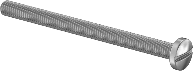 Çinko Kaplı Çelik Silindir Başlı Oluklu Vidalar, 10-32 Diş Boyutu, 2-1/2" Uzunluk