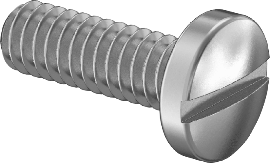 Çinko Kaplı Çelik Silindir Başlı Oluklu Vidalar, 1/4"-20 Diş Boyutu, 3/4" Uzunluk