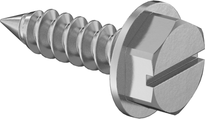 18-8 Paslanmaz Çelik Sac Metal için Flanşlı Altıgen Başlı Vidalar, Numara 6 Boyut, 1/2" Uzunluk