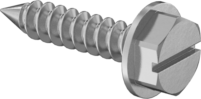 18-8 Paslanmaz Çelik Sac Metal için Flanşlı Altıgen Başlı Vidalar, Numara 6 Boyut, 5/8" Uzunluk