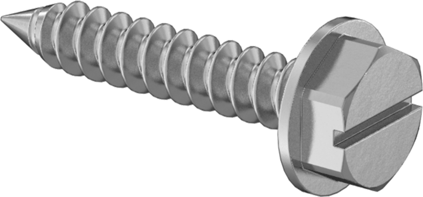 18-8 Paslanmaz Çelik Sac Metal için Flanşlı Altıgen Başlı Vidalar, Numara 6 Boyut, 3/4" Uzunluk