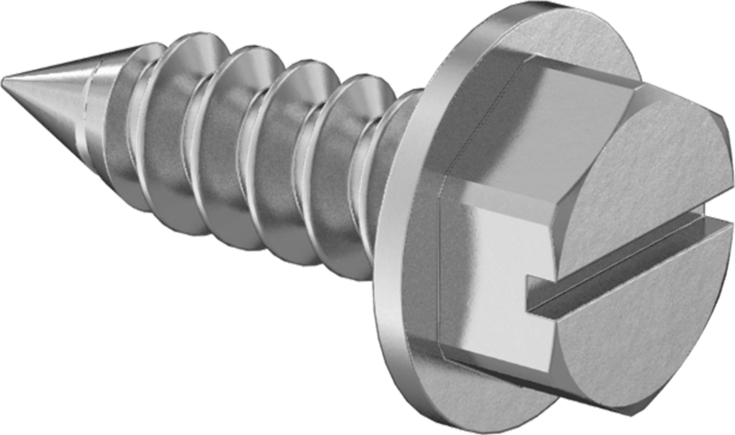 18-8 Paslanmaz Çelik Sac Metal için Flanşlı Altıgen Başlı Vidalar, Numara 8 Boyut, 1/2" Uzunluk