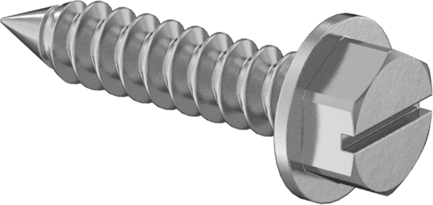 18-8 Paslanmaz Çelik Sac Metal için Flanşlı Altıgen Başlı Vidalar, Numara 8 Boyut, 3/4" Uzunluk