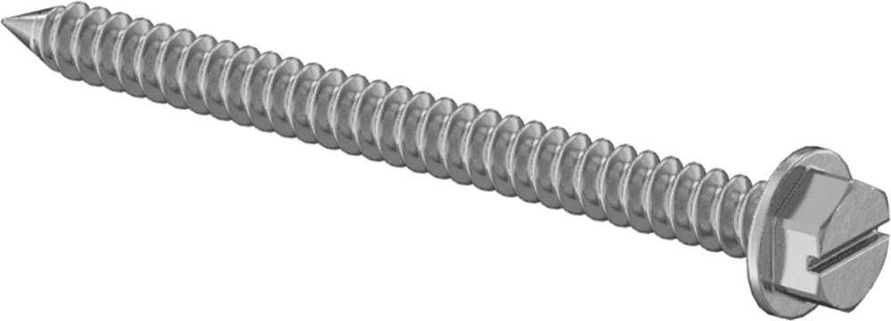 18-8 Paslanmaz Çelik Sac Metal için Flanşlı Altıgen Başlı Vidalar, Numara 8 Boyut, 2" Uzunluk