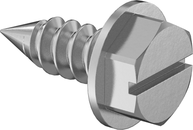 18-8 Paslanmaz Çelik Sac Metal için Flanşlı Altıgen Başlı Vidalar, 10 Numaralı Boyut, 1/2" Uzunluk