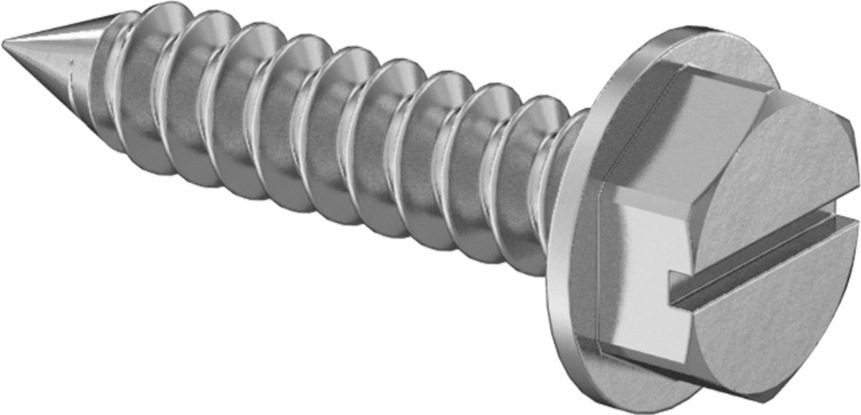 18-8 Paslanmaz Çelik Sac Metal için Flanşlı Altıgen Başlı Vidalar, 10 Numaralı Boyut, 7/8" Uzunluk