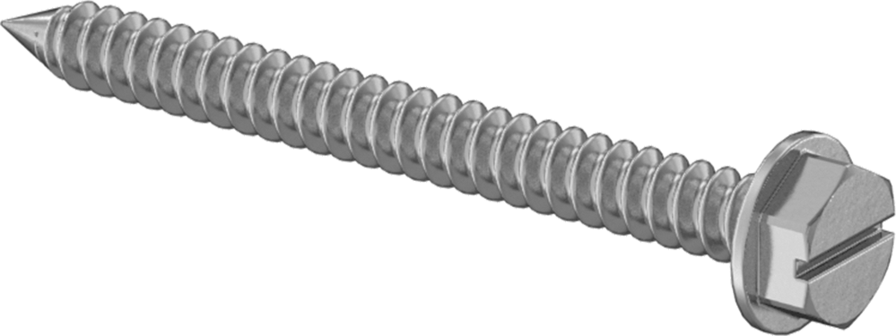 18-8 Paslanmaz Çelik Sac Metal için Flanşlı Altıgen Başlı Vidalar, 10 Numaralı Boyut, 2" Uzunluk