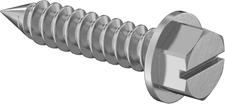 18-8 Paslanmaz Çelik Sac Metal için Flanşlı Altıgen Başlı Vidalar, 12 Numaralı Boyut, 1" Uzunluk