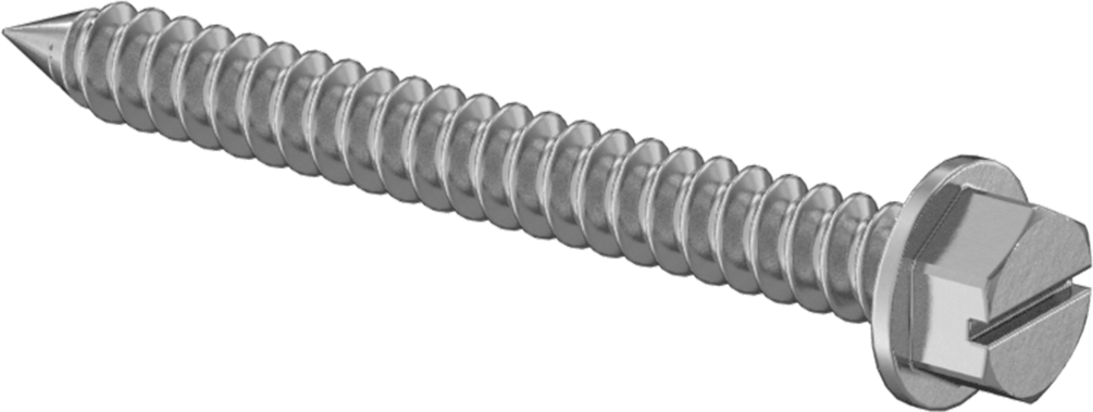 18-8 Paslanmaz Çelik Sac Metal için Flanşlı Altıgen Başlı Vidalar, 12 Numaralı Boyut, 2" Uzunluk