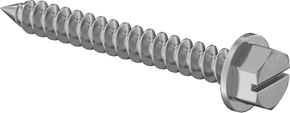 18-8 Paslanmaz Çelik Sac Metal için Flanşlı Altıgen Başlı Vidalar, 14 Numaralı Boyut, 2" Uzunluk