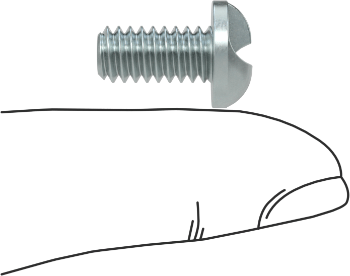 Çelik Kurcalamaya Dayanıklı Tek Yönlü Yuvarlak Başlı Vidalar, 1/4"-20 Diş Boyutu, 1/2" Uzunluk