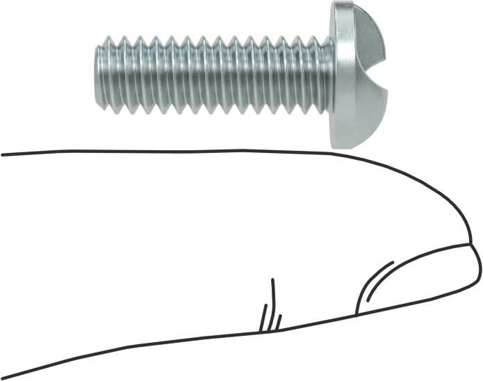 Çelik Kurcalamaya Dayanıklı Tek Yönlü Yuvarlak Başlı Vidalar, 1/4"-20 Diş Boyutu, 3/4" Uzunluk