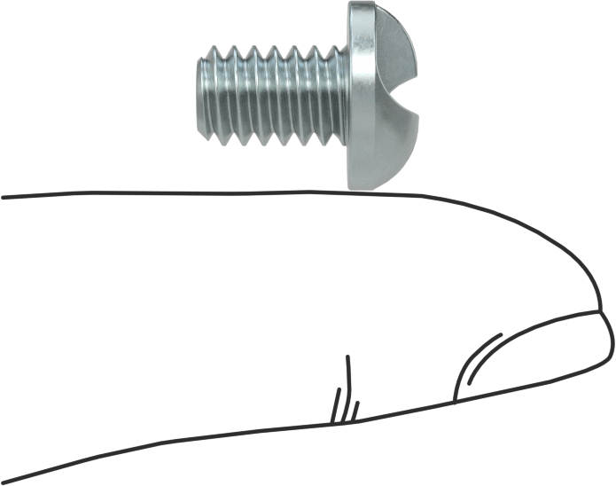 Çelik Kurcalamaya Dayanıklı Tek Yönlü Yuvarlak Başlı Vidalar, 1/4"-20 Diş, 3/8" Uzunluk