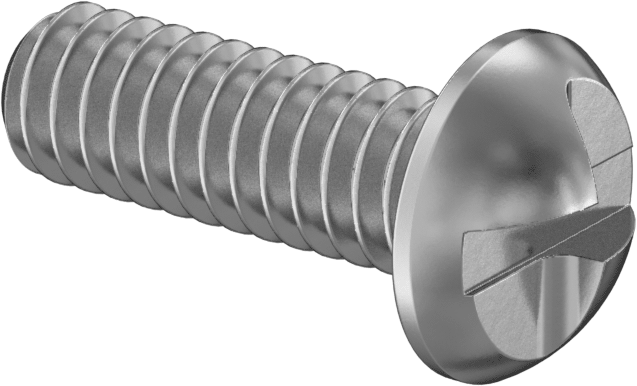 Paslanmaz Çelik Kurcalamaya Dayanıklı Tek Yönlü Yuvarlak Başlı Vidalar, 1/4"-20 Diş Boyutu, 3/4" Uzunluk