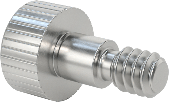 Yüksek Mukavemetli 17-4 PH Paslanmaz Çelik Omuzlu Vida, 1/8" Omuz Çapı, 1/8" Omuz Uzunluğu, 4-40 Diş