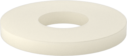 Naylon Plastik Pul, 4 Numaralı Vida Boyutu için, 0.125" ID, 0.312" OD, Krem