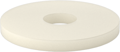 Naylon Plastik Pul, 4 Numaralı Vida Boyutu için, 0.125" ID, 0.438" OD, Krem