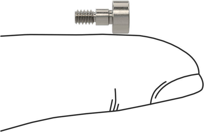 18-8 Paslanmaz Çelik Omuzlu Vida, Pasifleştirilmiş Yüzeyli, 1/8" Omuz Çapı, 1/8" Omuz Uzunluğu