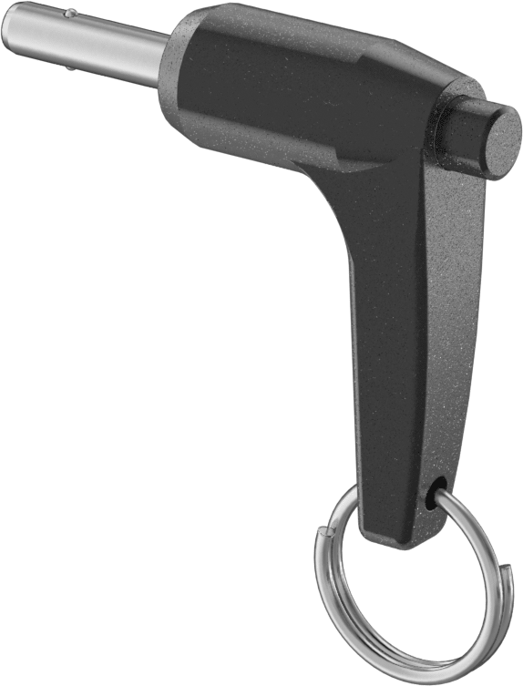 L-Saplı Kilitli Hızlı Açma Pimi, 17-4 PH Paslanmaz Çelik, 3/16" Çap, 1/2" Kullanılabilir Uzunluk