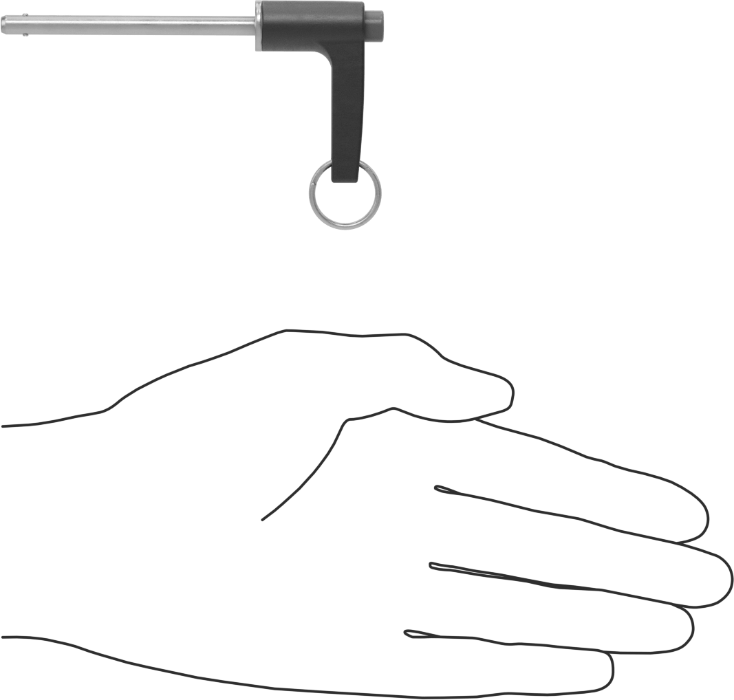 L-Saplı Kilitli Hızlı Açma Pimi, 17-4 PH Paslanmaz Çelik, 3/16" Çap, 2-1/4" Kullanılabilir Uzunluk