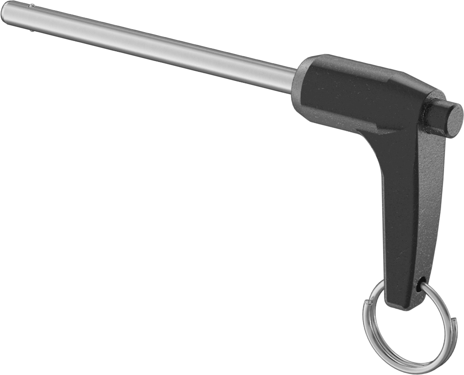 L-Saplı Kilitli Hızlı Açma Pimi, 17-4 PH Paslanmaz Çelik, 3/16" Çap, 2-1/2" Kullanılabilir Uzunluk