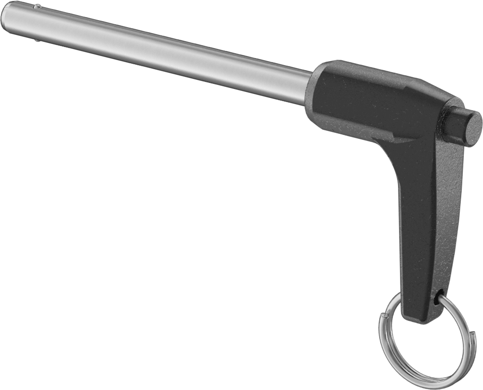 L-Saplı Kilitli Hızlı Açma Pimi, 17-4 PH Paslanmaz Çelik, 1/4" Çap, 2-1/2" Kullanılabilir Uzunluk