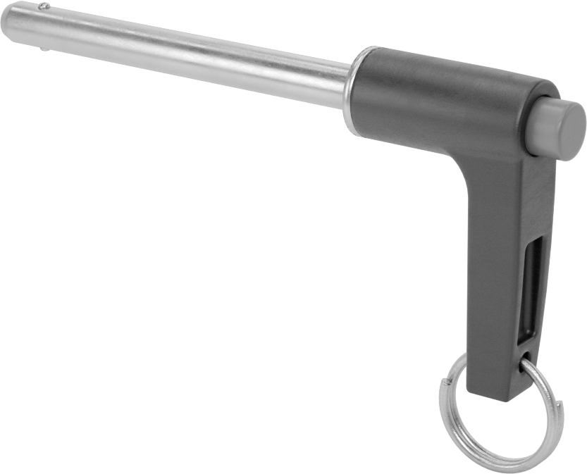 L-Saplı Kilitli Hızlı Açma Pimi, 17-4 PH Paslanmaz Çelik, 1/4" Çap, 2-1/4" Kullanılabilir Uzunluk