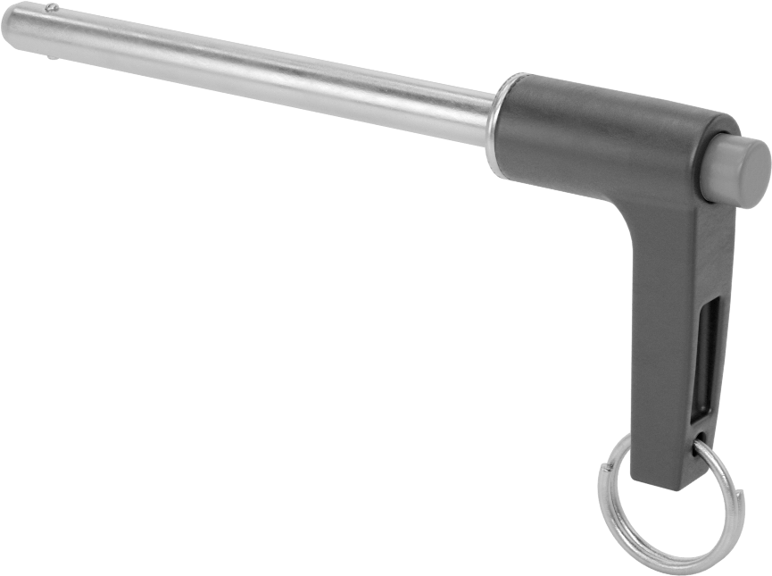 L-Saplı Kilitli Hızlı Açma Pimi, 17-4 PH Paslanmaz Çelik, 1/4" Çap, 2-3/4" Kullanılabilir Uzunluk