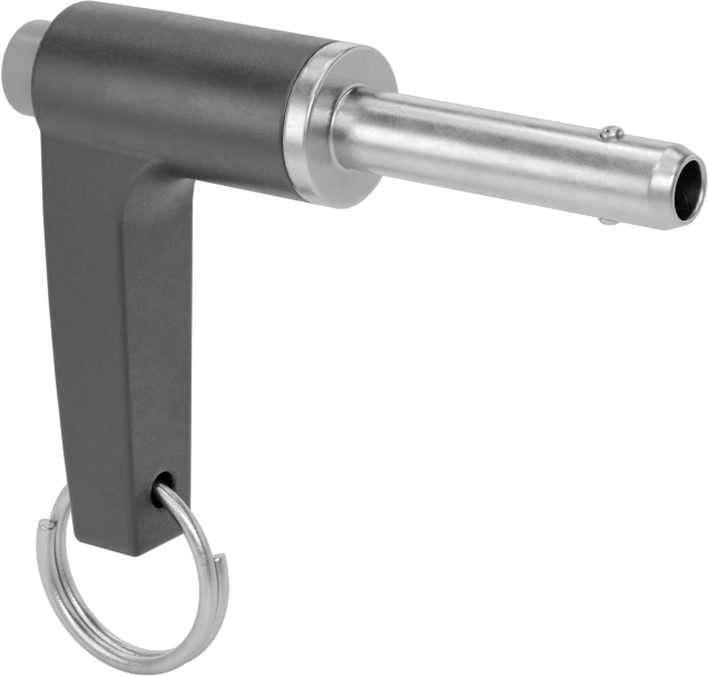 L-Saplı Kilitli Hızlı Açma Pimi, 17-4 PH Paslanmaz Çelik, 1/4" Çap, 7/8" Kullanılabilir Uzunluk
