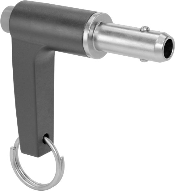 L-Saplı Kilitli Hızlı Açma Pimi, 17-4 PH Paslanmaz Çelik, 5/16" Çap, 1/2" Kullanılabilir Uzunluk