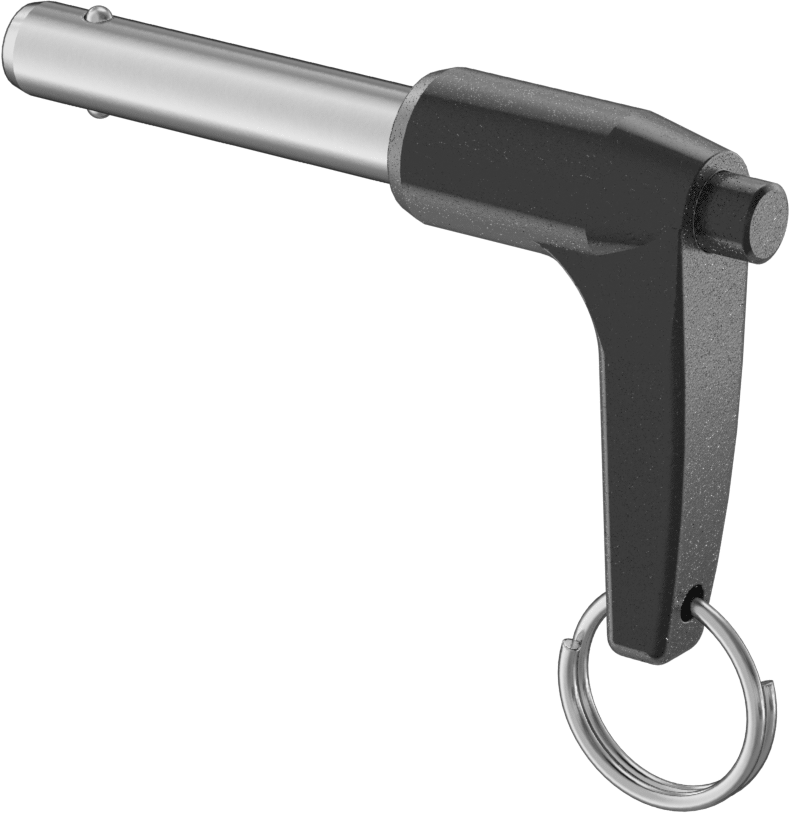 L-Saplı Kilitli Hızlı Açma Pimi, 17-4 PH Paslanmaz Çelik, 5/16" Çap, 1-1/4" Kullanılabilir Uzunluk