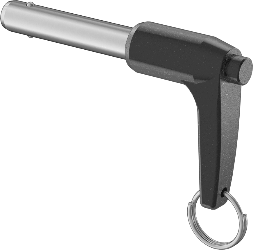 L-Saplı Kilitli Hızlı Açma Pimi, 17-4 PH Paslanmaz Çelik, 3/8" Çap, 1-1/2" Kullanılabilir Uzunluk