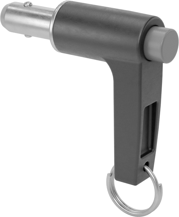 L-Saplı Kilitli Hızlı Açma Pimi, 17-4 PH Paslanmaz Çelik, 3/8" Çap, 1/2" Kullanılabilir Uzunluk