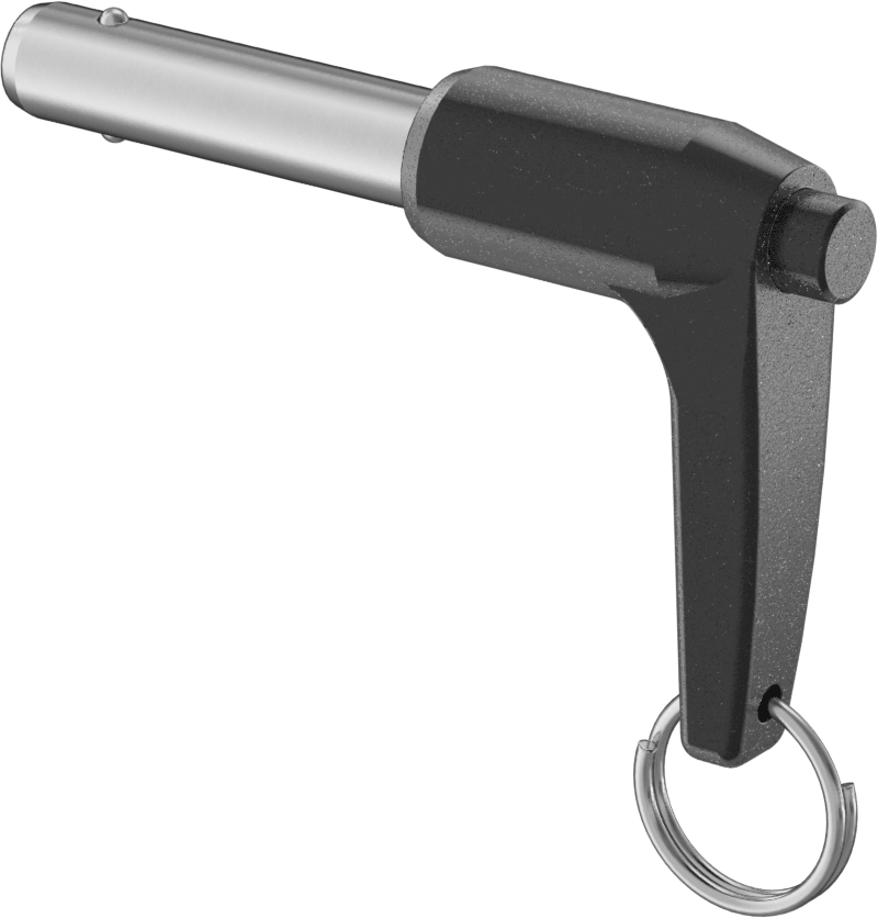 L-Saplı Kilitli Hızlı Açma Pimi, 17-4 PH Paslanmaz Çelik, 3/8" Çap, 1-1/4" Kullanılabilir Uzunluk