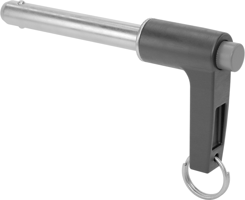 L-Saplı Kilitli Hızlı Açma Pimi, 17-4 PH Paslanmaz Çelik, 3/8" Çap, 2-1/4" Kullanılabilir Uzunluk