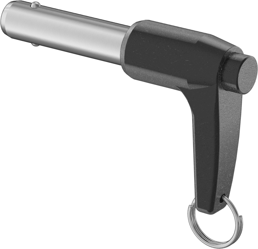 L-Saplı Kilitli Hızlı Açma Pimi, 17-4 PH Paslanmaz Çelik, 1/2" Çap, 1-1/2" Kullanılabilir Uzunluk