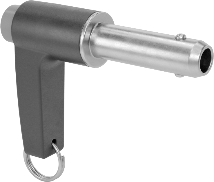 L-Saplı Kilitli Hızlı Açma Pimi, 17-4 PH Paslanmaz Çelik, 1/2" Çap, 1-1/4" Kullanılabilir Uzunluk