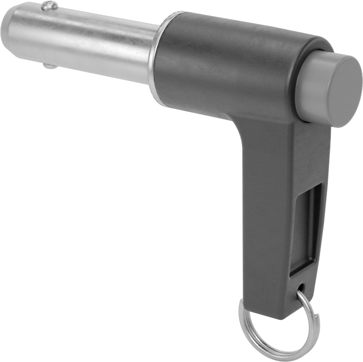 L-Saplı Kilitli Hızlı Açma Pimi, 17-4 PH Paslanmaz Çelik, 1/2" Çap, 1-1/4" Kullanılabilir Uzunluk