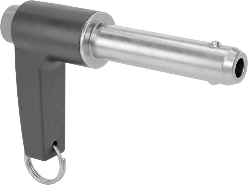 L-Saplı Kilitli Hızlı Açma Pimi, 17-4 PH Paslanmaz Çelik, 1/2" Çap, 1-3/4" Kullanılabilir Uzunluk