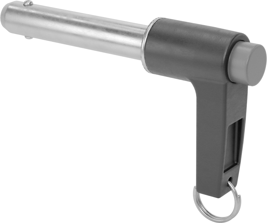 L-Saplı Kilitli Hızlı Açma Pimi, 17-4 PH Paslanmaz Çelik, 1/2" Çap, 2-1/4" Kullanılabilir Uzunluk