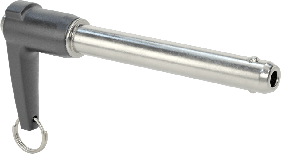L-Saplı Kilitli Hızlı Açma Pimi, 17-4 PH Paslanmaz Çelik, 1/2" Çap, 3-1/4" Kullanılabilir Uzunluk