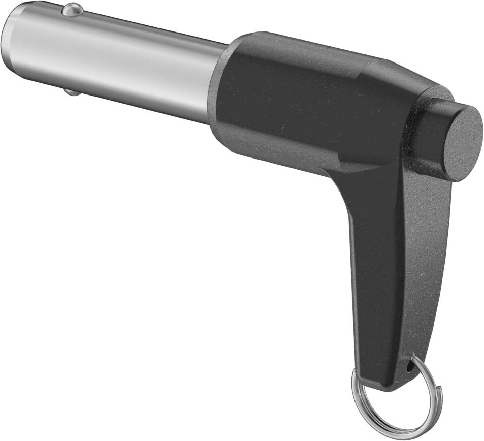 L-Saplı Kilitli Hızlı Açma Pimi, 17-4 PH Paslanmaz Çelik, 5/8" Çap, 1-1/2" Kullanılabilir Uzunluk
