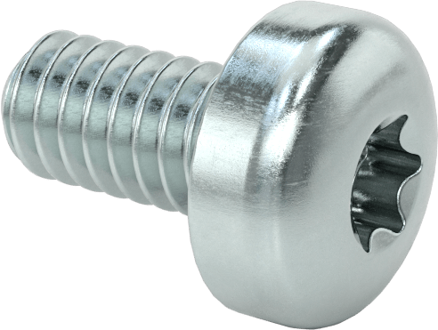 Çelik Silindir Başlı Torx Vidalar, Çinko Kaplama, M2 x 0,4 mm Diş, 4 mm Uzunluk