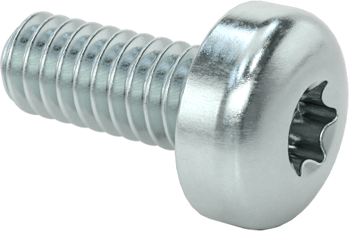 Çelik Silindir Başlı Torx Vidalar, Çinko Kaplama, M2 x 0,4 mm Diş, 5 mm Uzunluk