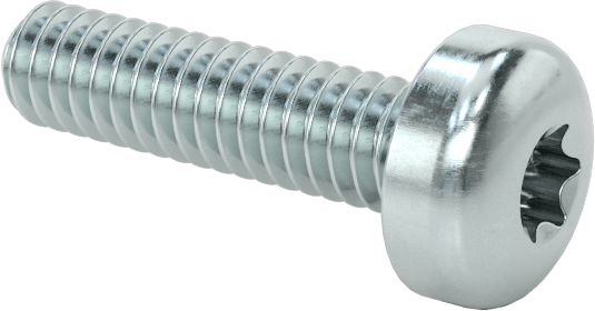 Çelik Silindir Başlı Torx Vidalar, Çinko Kaplama, M2 x 0,4 mm Diş, 8 mm Uzunluk