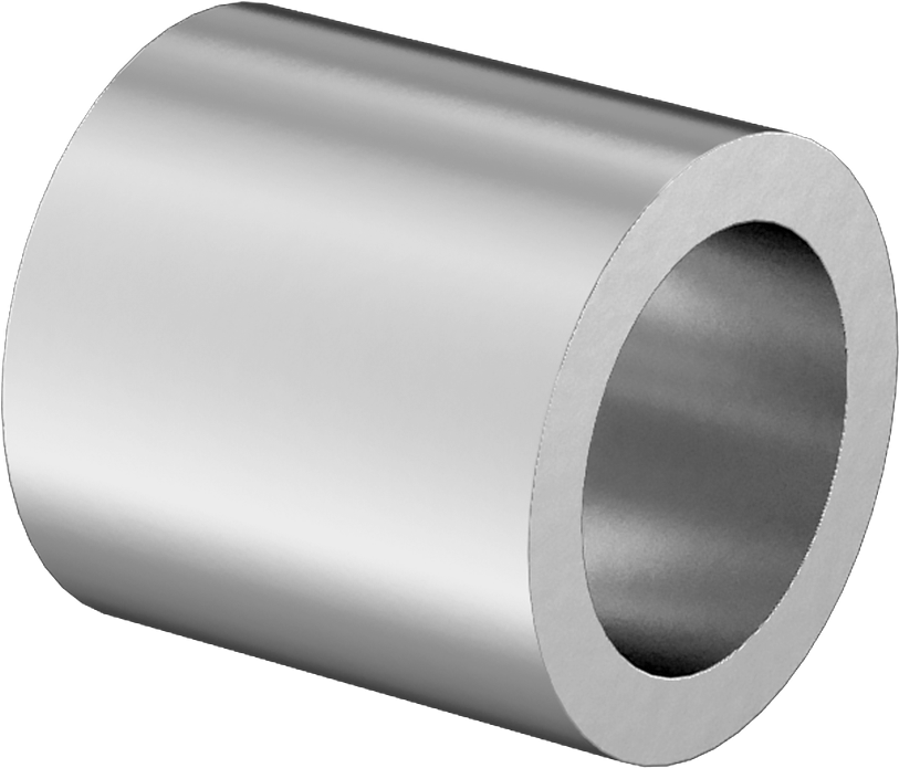 Çinko Kaplamalı Pirinç Dişsiz Ara Parça, 1/8" OD, 1/8" Uzunluk, 2 Numaralı Vida Boyutu için