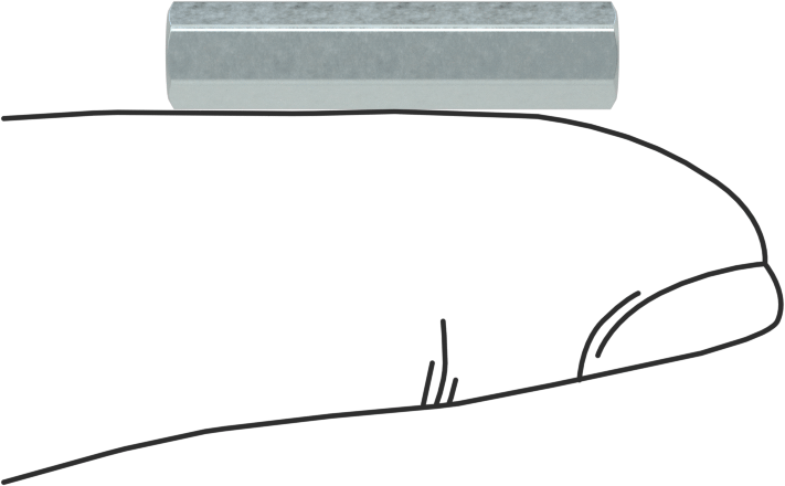 Çinko Kaplı Pirinç Dişi Dişli Altıgen Ayırıcı, 3/16" Altıgen Boyut, 7/8" Uzunluk, 2-56 Diş Boyutu