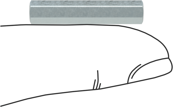 Çinko Kaplı Pirinç Dişi Dişli Altıgen Ayırıcı, 3/16" Altıgen Boyut, 1" Uzunluk, 2-56 Diş Boyutu